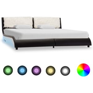 VidaXL Okvir za krevet od umjetne kože LED crno-bijeli 180 x 200 cm