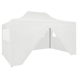 VidaXL Sklopivi šator za zabave s 4 bočna zida 3 x 4,5 m bijeli