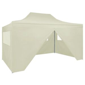 VidaXL Profesionalni sklopivi šator za zabave 3 x 4 m čelični krem