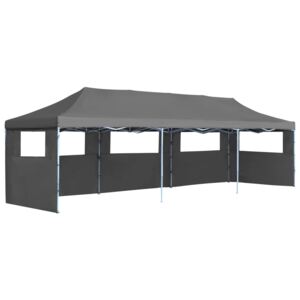 VidaXL Sklopivi šator za zabave s 5 bočnih zidova 3 x 9 m antracit