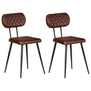 VidaXL Blagovaonske stolice od prave kože 2 kom smeđe