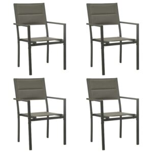 VidaXL Vrtne stolice 4 kom od tekstilena i čelika sive i antracit