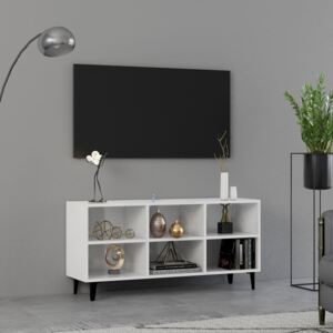VidaXL TV ormarić s metalnim nogama visoki sjaj bijeli 103,5x30x50 cm