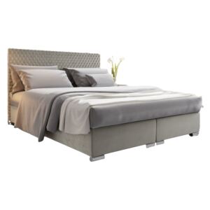 Zondo Bračni krevet 140 cm Harlan (siva) (s podnicom, madracem i prostorom za odlaganje)