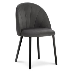 Blagovaonska stolica Velvet Ventura Tamno siva