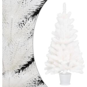 VidaXL Umjetno božićno drvce s posudom bijelo 65 cm PE