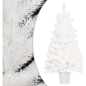 VidaXL Umjetno božićno drvce s posudom bijelo 90 cm PE