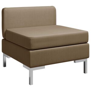 VidaXL Modularna srednja sofa s jastukom od tkanine smeđa
