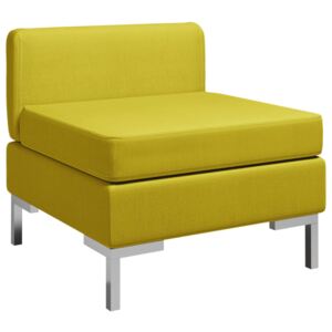 VidaXL Modularna srednja sofa s jastukom od tkanine žuta