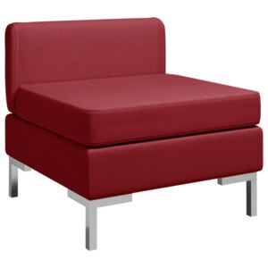VidaXL Modularna srednja sofa s jastukom od tkanine boja vina