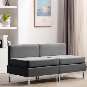 VidaXL Modularne srednje sofe s jastucima 2 kom od tkanine tamnosive