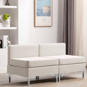 VidaXL Modularne srednje sofe s jastucima 2 kom od tkanine krem