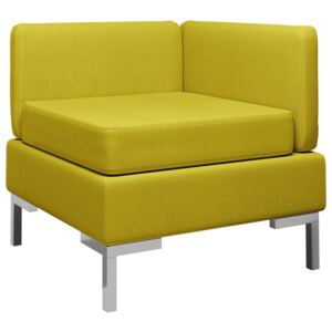 VidaXL Modularna kutna sofa s jastukom od tkanine žuta