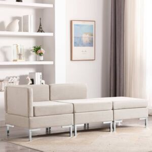 VidaXL 3-dijelni set sofa od tkanine krem
