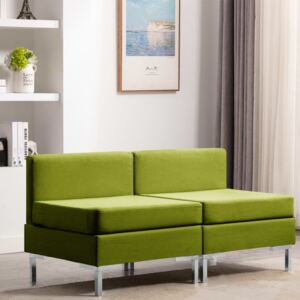 VidaXL Modularne srednje sofe s jastucima 2 kom od tkanine zelene