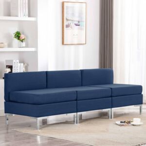 VidaXL Modularne srednje sofe s jastucima 3 kom od tkanine plave