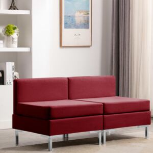 VidaXL Modularne srednje sofe s jastucima 2 kom od tkanine boja vina