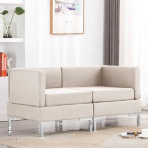 VidaXL Modularne kutne sofe s jastucima 2 kom od tkanine krem