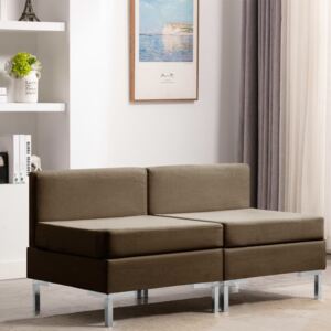 VidaXL Modularne srednje sofe s jastucima 2 kom od tkanine smeđe