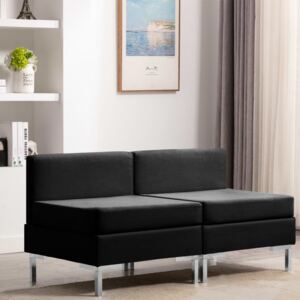 VidaXL Modularne srednje sofe s jastucima 2 kom od tkanine crne