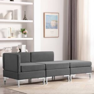 VidaXL 3-dijelni set sofa od tkanine tamnosivi