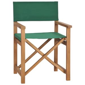 VidaXL Redateljska stolica od masivne tikovine zelena