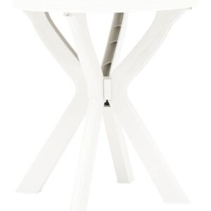 VidaXL Bistro stol bijeli Ø 70 cm plastični