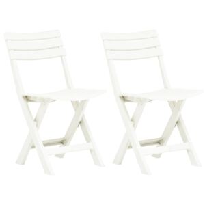 VidaXL Sklopive vrtne stolice 2 kom plastične bijele