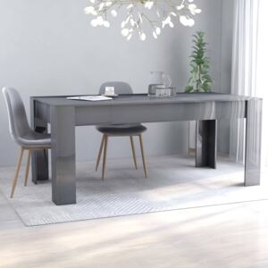 VidaXL Blagovaonski stol visoki sjaj sivi 180 x 90 x 76 cm iverica