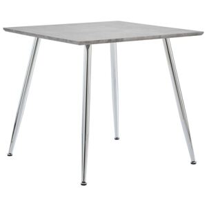 Blagovaonski stol boja betona i srebrna 80 5 x 80 5 x 73 cm MDF