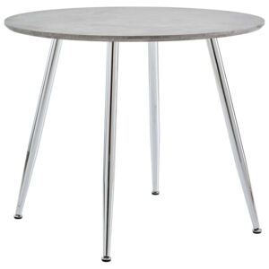 Blagovaonski stol boja betona i srebrna 90 x 73 5 cm MDF