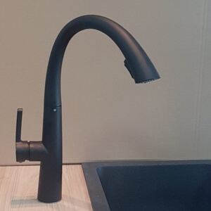 INOX mješalica za sudoper - izvlačni tuš, mat crna