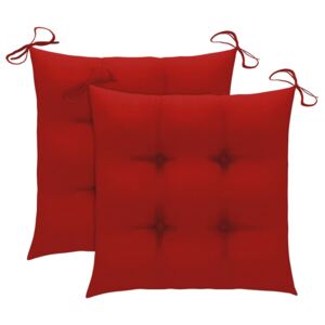 VidaXL Jastuci za stolice 2 kom crveni 50 x 50 x 7 cm od tkanine