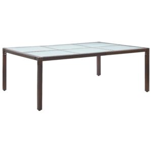 VidaXL Vrtni blagovaonski stol smeđi 200 x 150 x 74 cm od poliratana