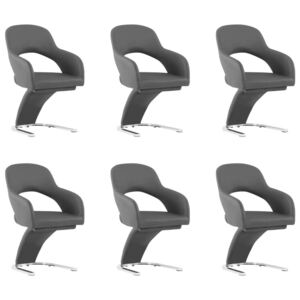 Blagovaonske stolice od umjetne kože 6 kom sive