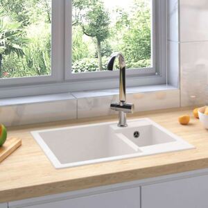 Kuhinjski sudoper s dvije kadice bijeli granitni