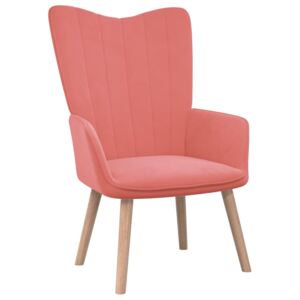 VidaXL Stolica za opuštanje ružičasta baršunasta