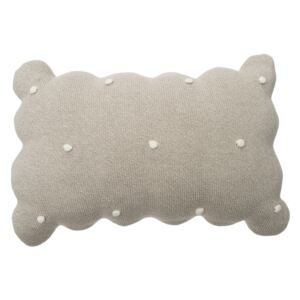 Dekorační pletený polštářek Biscuit - Dune White knitted cushion
