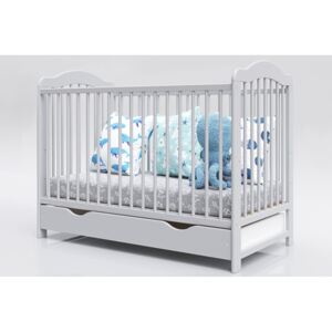 Dječji krevetić Alek s odvojivim letvicama - sivi 120x60 cm krevet +prostor za skladištenje
