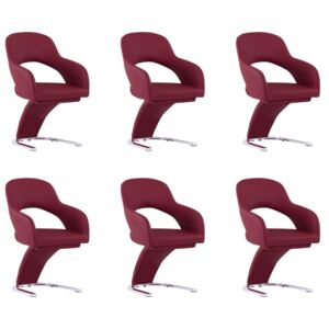 VidaXL Blagovaonske stolice od umjetne kože 6 kom crvena boja vina