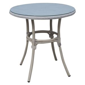Rialto stol sa staklom D70x72cm aluminij/texilen