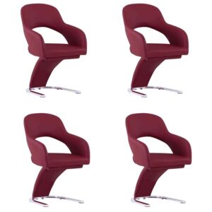 Blagovaonske stolice od umjetne kože 4 kom crvena boja vina