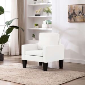 Fotelja od umjetne kože bijela