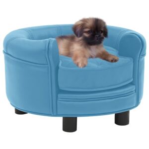 VidaXL Sofa za pse tirkizna 48 x 48 x 32 cm od pliša i umjetne kože