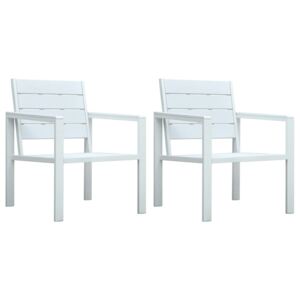 VidaXL Vrtne stolice 2 kom bijele HDPE s izgledom drva