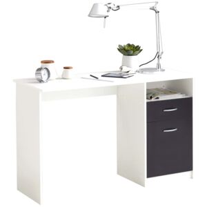 FMD radni stol s 1 ladicom 123 x 50 x 76,5 cm bijelo-crni