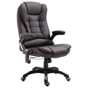 VidaXL Masažna uredska stolica od umjetne kože smeđa