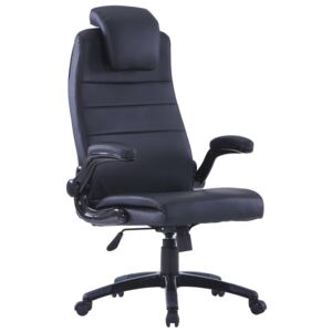 VidaXL Podesiva uredska okretna stolica od umjetne kože crna