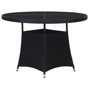 VidaXL Vrtni stol crni 110 x 74 cm od poliratana
