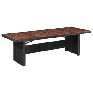 VidaXL Vrtni stol od poliratana i masivnog bagremovog drva 240x90x74 cm